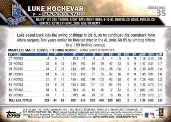2016 Topps - Limited #35 Luke Hochevar Back