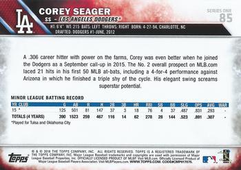 2016 Topps - Limited #85 Corey Seager Back