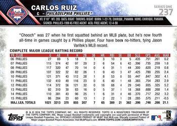 2016 Topps - Limited #237 Carlos Ruiz Back
