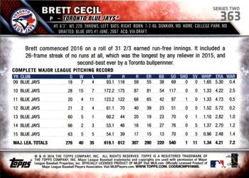 2016 Topps - Limited #363 Brett Cecil Back