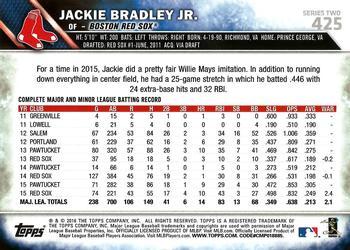 2016 Topps - Limited #425 Jackie Bradley Jr. Back