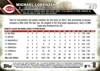 2016 Topps - Limited #437 Michael Lorenzen Back