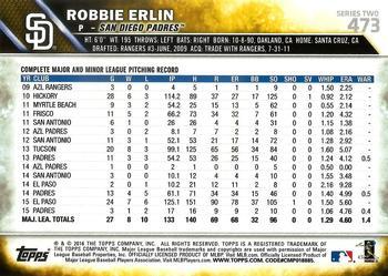 2016 Topps - Limited #473 Robbie Erlin Back