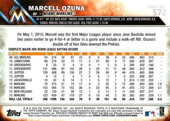 2016 Topps - Limited #572 Marcell Ozuna Back