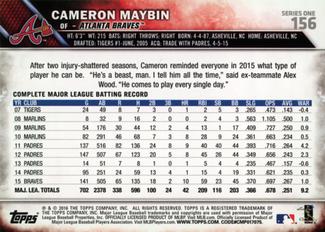2016 Topps Mini #156 Cameron Maybin Back