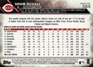 2016 Topps Mini #584 Adam Duvall Back
