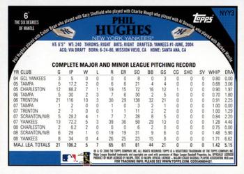 2009 Topps New York Yankees World Series #NYY3 Phil Hughes Back