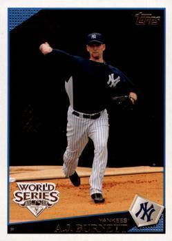 2009 Topps New York Yankees World Series #NYY8 A.J. Burnett Front