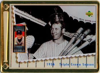 1995 Upper Deck Baseball Heroes Mickey Mantle 10-Card Tin #4 Mickey Mantle Front