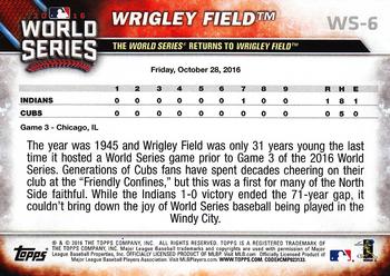 2016 Topps Chicago Cubs World Series Champions Box Set #WS-6 Wrigley Field Back