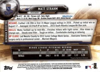 2017 Bowman #64 Matt Strahm Back