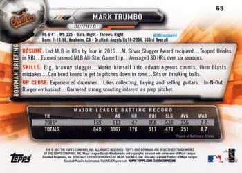 2017 Bowman #68 Mark Trumbo Back