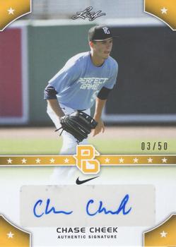 2015 Leaf Perfect Game National Showcase - Base Autograph - Gold #PG-CC6 Chase Cheek Front