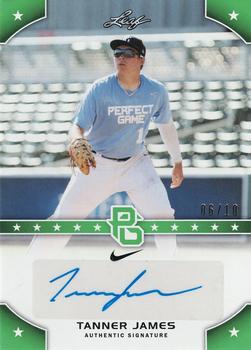 2015 Leaf Perfect Game National Showcase - Base Autograph - Green #PG-TJ1 Tanner James Front