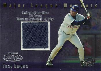 2002 Topps Gold Label - Major League Moments Relics Class 2 Platinum #GMR-TG Tony Gwynn Front