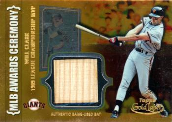 2002 Topps Gold Label - MLB Awards Ceremony Relics Class 1 Gold #ACR-WC Will Clark Front
