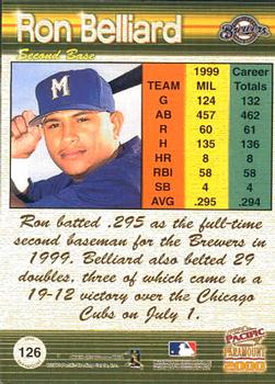 2000 Pacific Paramount #126 Ron Belliard Back