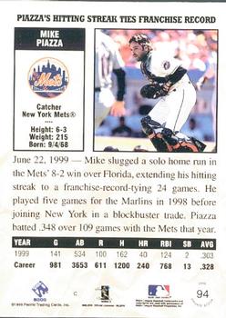 2000 Pacific Private Stock #94 Mike Piazza Back