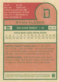 2016 Topps Archives 65th Anniversary Edition #A65-RK Ryan Klesko Back