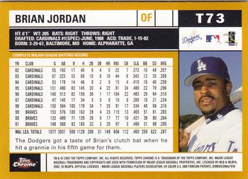 2002 Topps Traded & Rookies - Chrome #T73 Brian Jordan Back