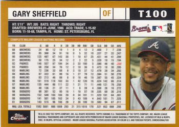 2002 Topps Traded & Rookies - Chrome #T100 Gary Sheffield Back