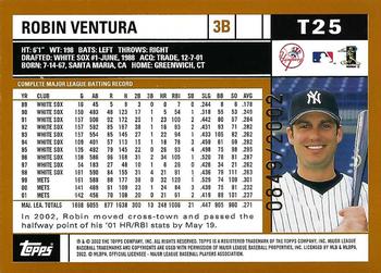 2002 Topps Traded & Rookies - Gold #T25 Robin Ventura  Back