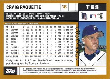 2002 Topps Traded & Rookies - Gold #T88 Craig Paquette  Back