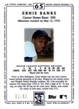2002 Topps Tribute - First Impressions #65 Ernie Banks Back