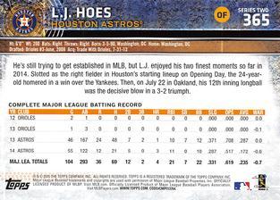 2015 Topps Mini - Red #365 L.J. Hoes Back