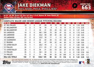 2015 Topps Mini - Red #663 Jake Diekman Back