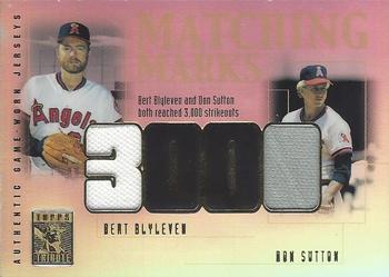 2002 Topps Tribute - Matching Marks Dual Relics #MM-BS Bert Blyleven / Don Sutton Front