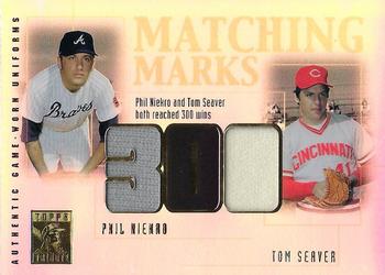 2002 Topps Tribute - Matching Marks Dual Relics #MM-NS Phil Niekro / Tom Seaver Front