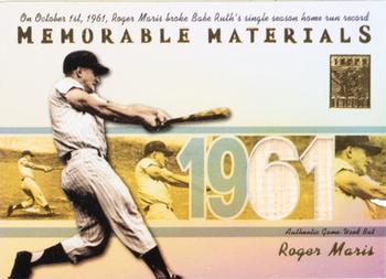 2002 Topps Tribute - Memorable Materials Season #MEM-RM Roger Maris Front