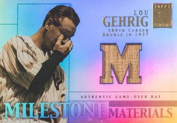 2002 Topps Tribute - Milestone Materials #MIM-LG Lou Gehrig Front