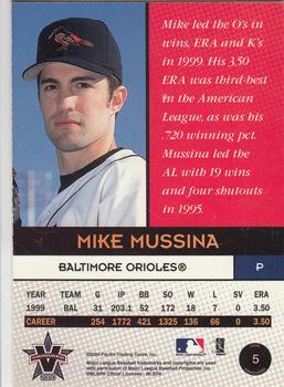2000 Pacific Vanguard #5 Mike Mussina Back