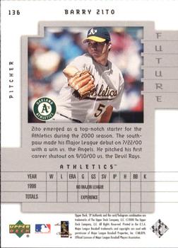 2000 SP Authentic #136 Barry Zito Back