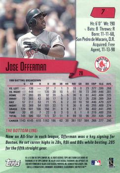 2000 Stadium Club Chrome #7 Jose Offerman Back