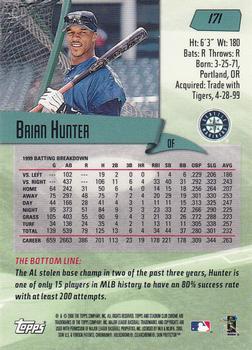 2000 Stadium Club Chrome #171 Brian Hunter Back