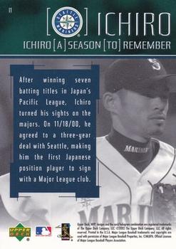 2002 Upper Deck MVP - Ichiro A Season to Remember #I1 Ichiro Suzuki  Back