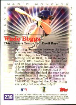 2000 Topps #239 Wade Boggs Back
