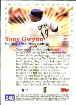 2000 Topps #240 Tony Gwynn Back