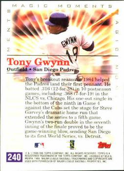 2000 Topps #240 Tony Gwynn Back
