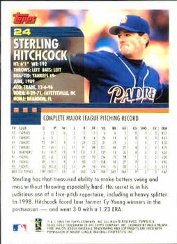 2000 Topps #24 Sterling Hitchcock Back