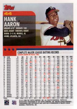 2000 Topps #44 Hank Aaron Back