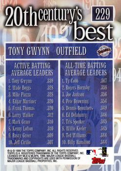 2000 Topps #229 Tony Gwynn Back