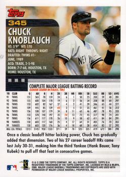 2000 Topps #345 Chuck Knoblauch Back