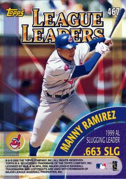 2000 Topps #467 Larry Walker / Manny Ramirez Back