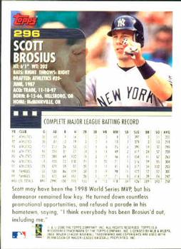 2000 Topps #296 Scott Brosius Back