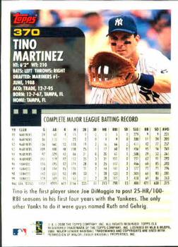 2000 Topps #370 Tino Martinez Back