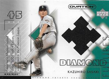 2002 Upper Deck Ovation - Diamond Futures Jerseys #DF-KS Kazuhiro Sasaki  Front